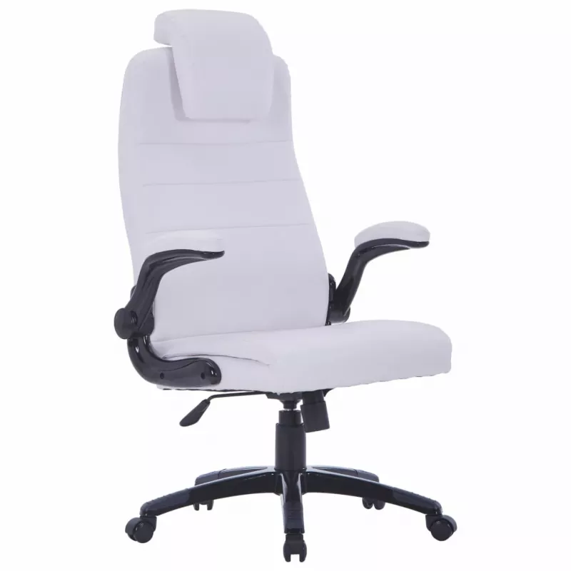 Scaun birou rotativ și reglabil din piele artificială, alb, [],mobideco.ro