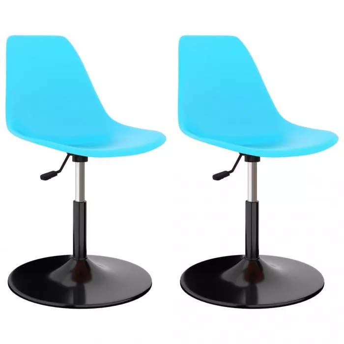 Scaune de bucătărie pivotante, 2 buc., albastru, PP, [],https:mobideco.ro