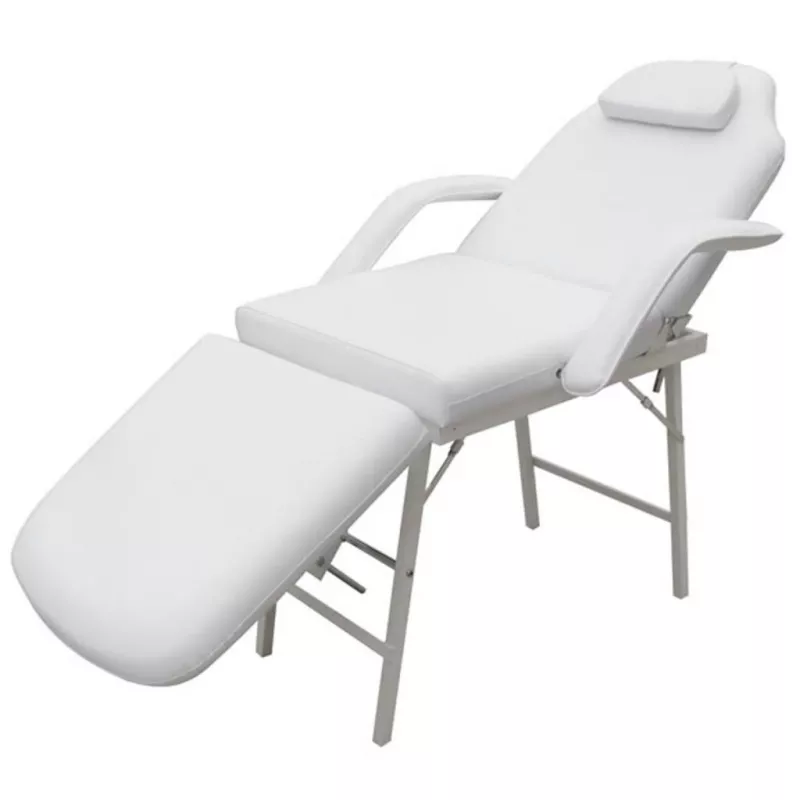 Scaun/pat pentru masaj/cosmetica reglabil alb, [],mobideco.ro