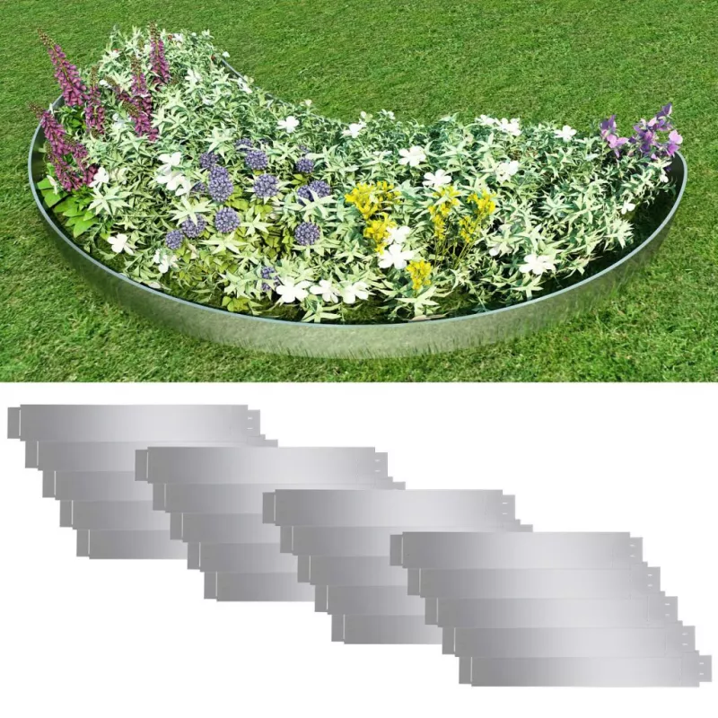 Set 20 separatoare flexibile peluză oțel galvanizat 100 x 15 cm, [],https:mobideco.ro