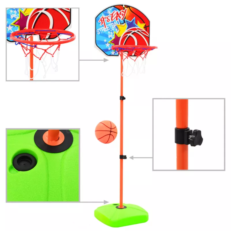 Set cu minge și coș de baschet pentru copii, [],mobideco.ro