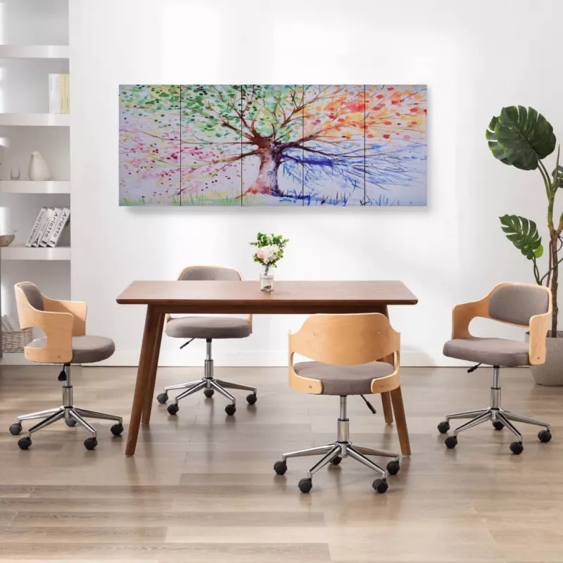 Set tablouri din pânză, copac in ploaie, multicolor, 150x60 cm, [],mobideco.ro