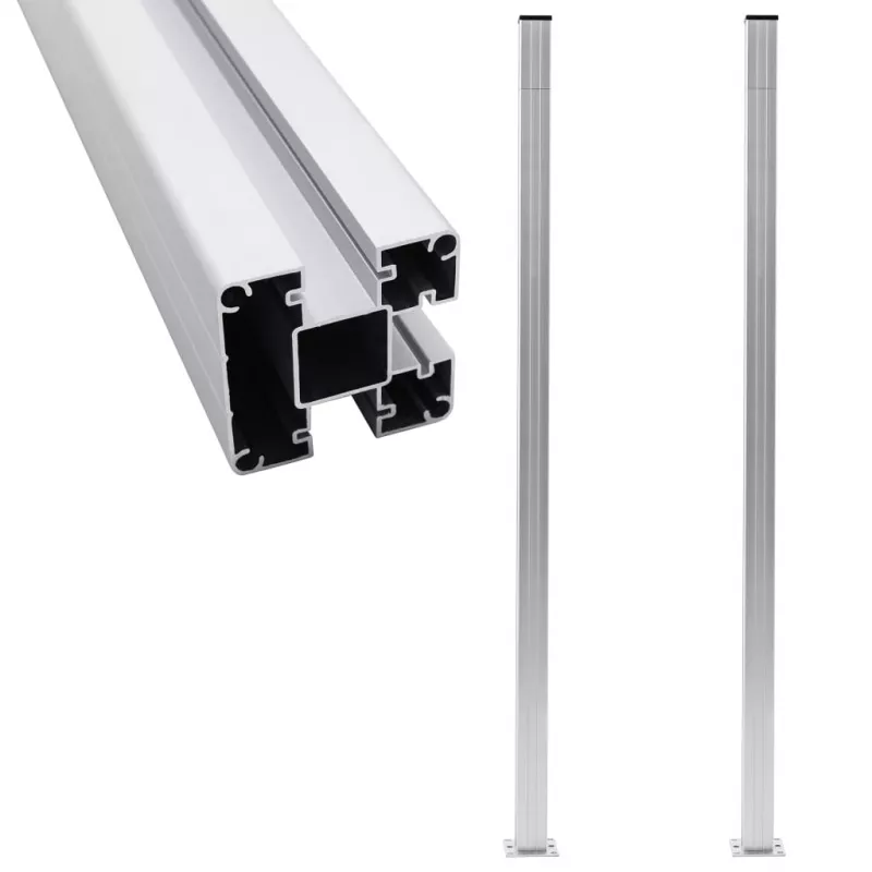 Stâlpi de gard, 2 buc., 185 cm, aluminiu, [],https:mobideco.ro