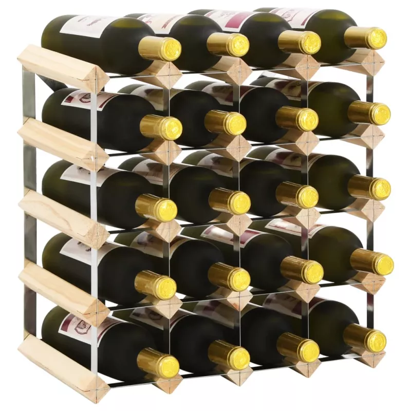 Suport sticle de vin pentru 20 sticle, lemn masiv de pin, [],mobideco.ro