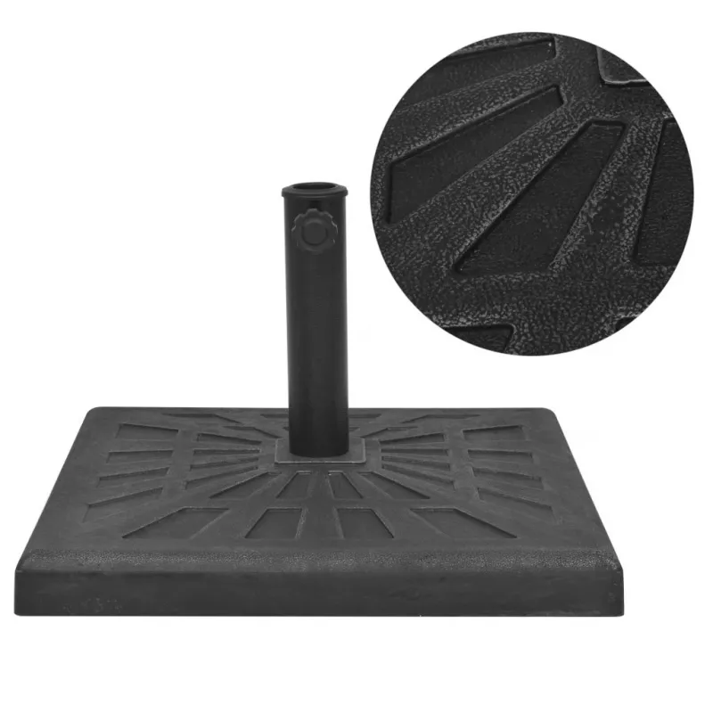 Suport umbrelă de soare, rășină, pătrat, negru, 19 kg, [],https:mobideco.ro