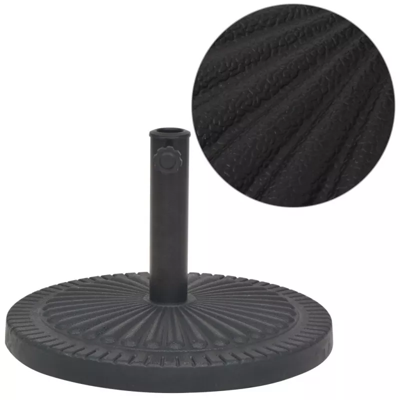 Suport umbrelă de soare, rășină, rotund, negru, 14 kg, [],https:mobideco.ro