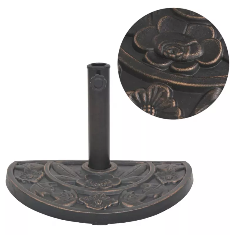Suport umbrelă de soare, rășină, semicerc, bronz, 9 kg, [],https:mobideco.ro