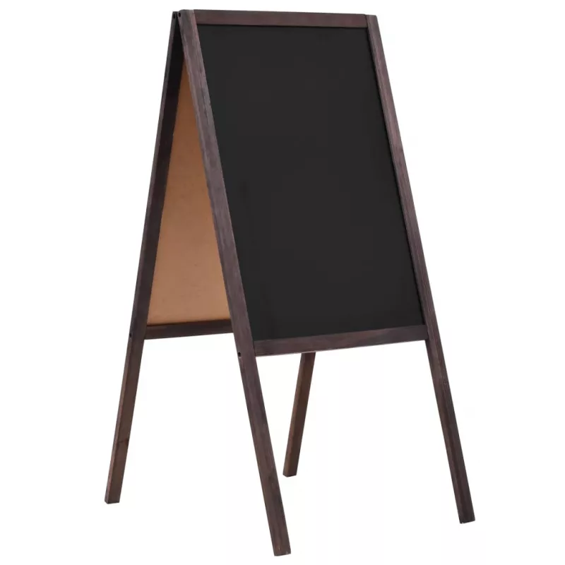 Tablă neagră cu două fețe, lemn de cedru, verticală, 40x60 cm, [],mobideco.ro