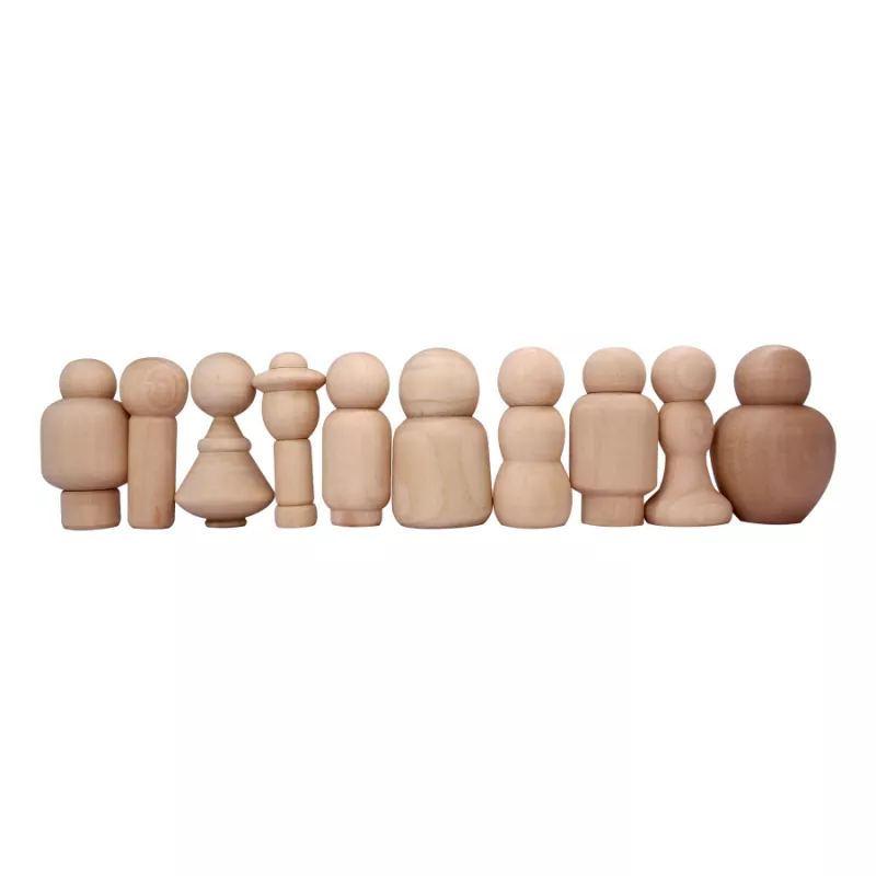 Suporturi pentru decorat Figurine din lemn pentru decorat, set 10
