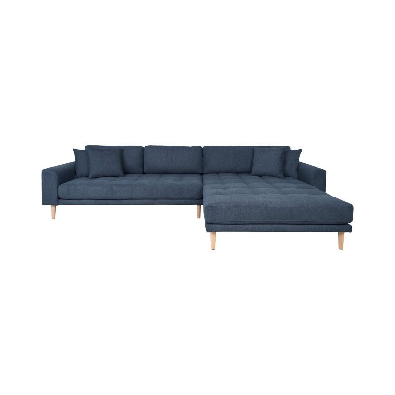 Canapea albastru inchis din textil si lemn 290 cm dr Lido Lounge House Nordic