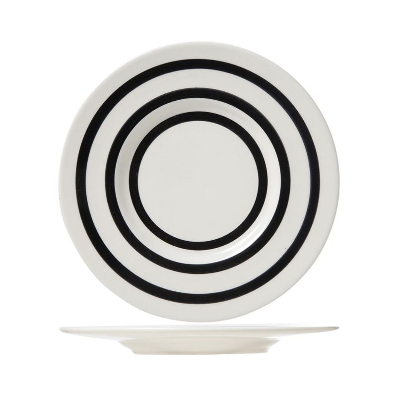Farfurie alb/negru din material ceramic Ø22 cm Black Bands Cosy&Trendy