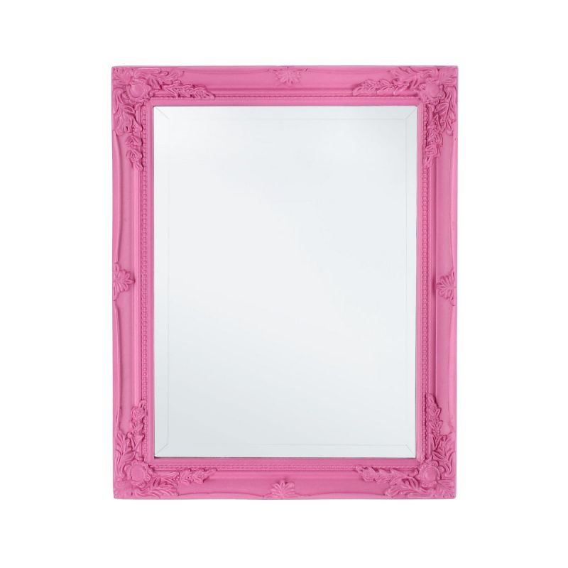Oglinda cu rama roz din lemn si sticla 36x46 cm Miro Bizzotto