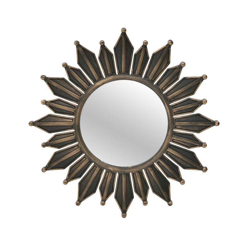 Oglinda auriu antichizat/negru Φ60 cm Inart