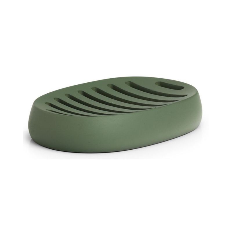 Savoniera verde, din polirasina, 13 cm, Soap Dish Modern Zeller
