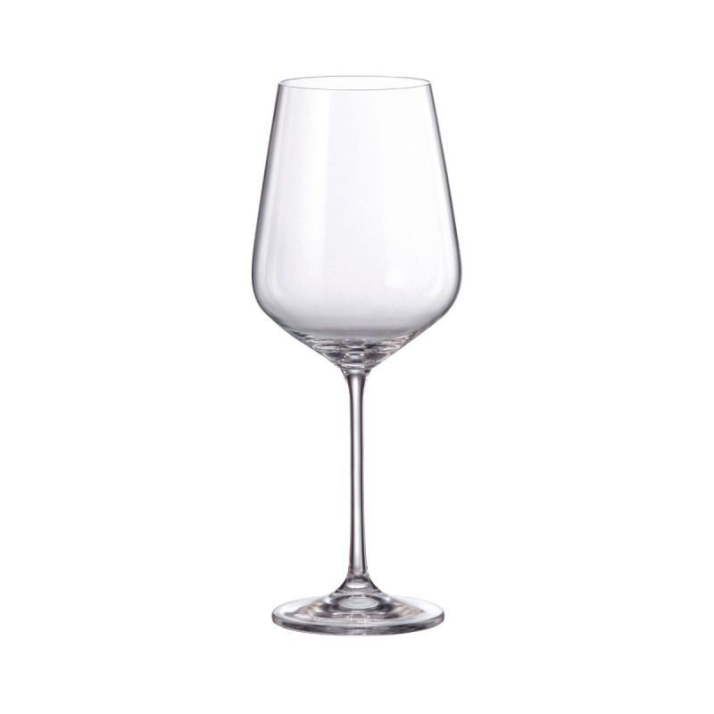 Set de 4 pahare pentru vin rosu, transparent, din cristal de Bohemia, 600 ml, Globo