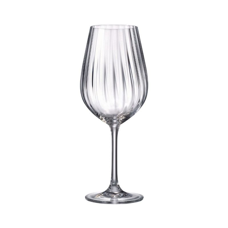 Set de 6 pahare pentru vin alb, transparent, din cristal de Bohemia, 400 ml, Sarah Waterfall