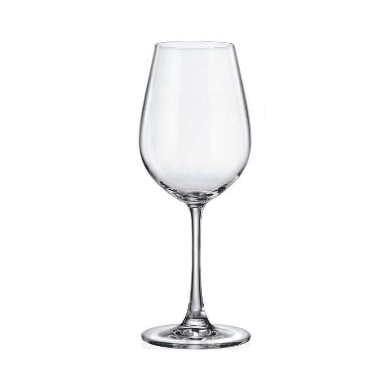 Set de 6 pahare pentru vin alb, transparent, din cristal de Bohemia, 400 ml, Sarah White Wine