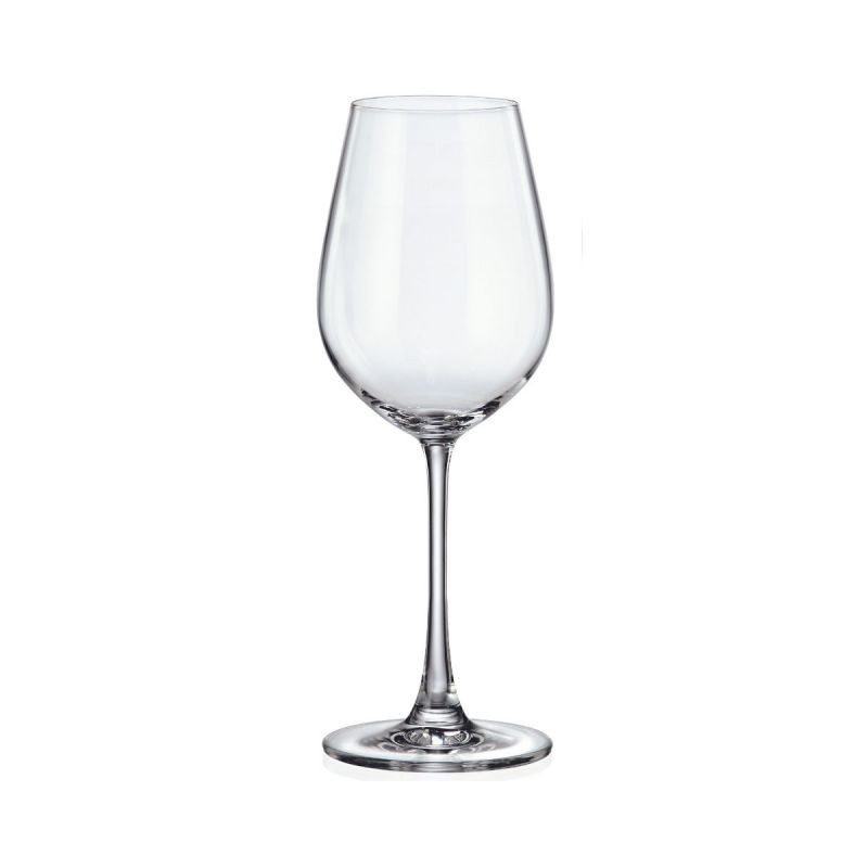 Set de 6 pahare pentru vin alb, transparent, din cristal de Bohemia, 400 ml, Verona White Wine