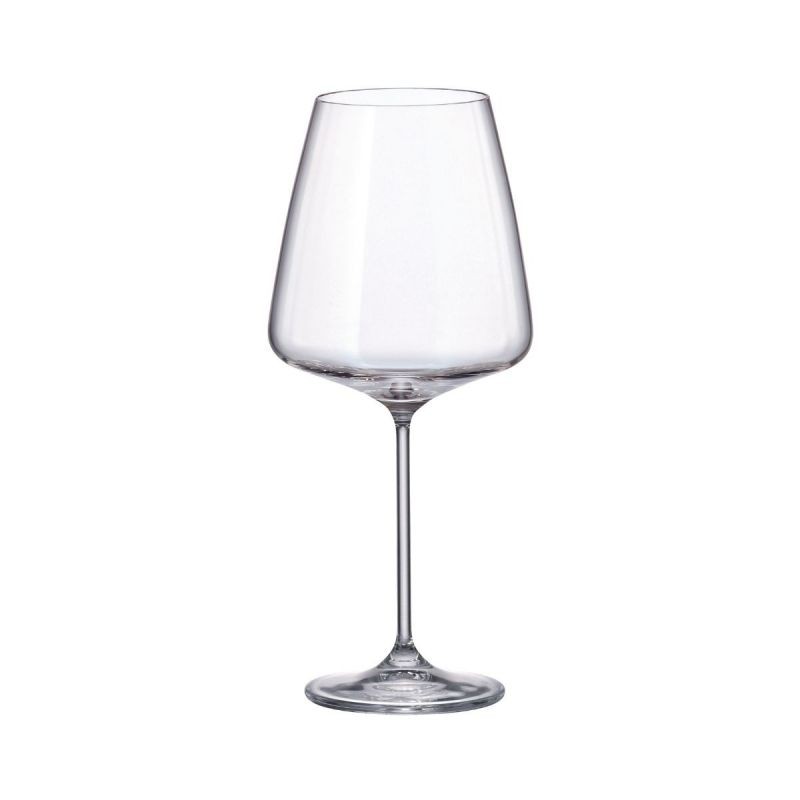 Set de 6 pahare pentru vin rosu, transparent, din cristal de Bohemia, 650 ml, Sora Red Wine