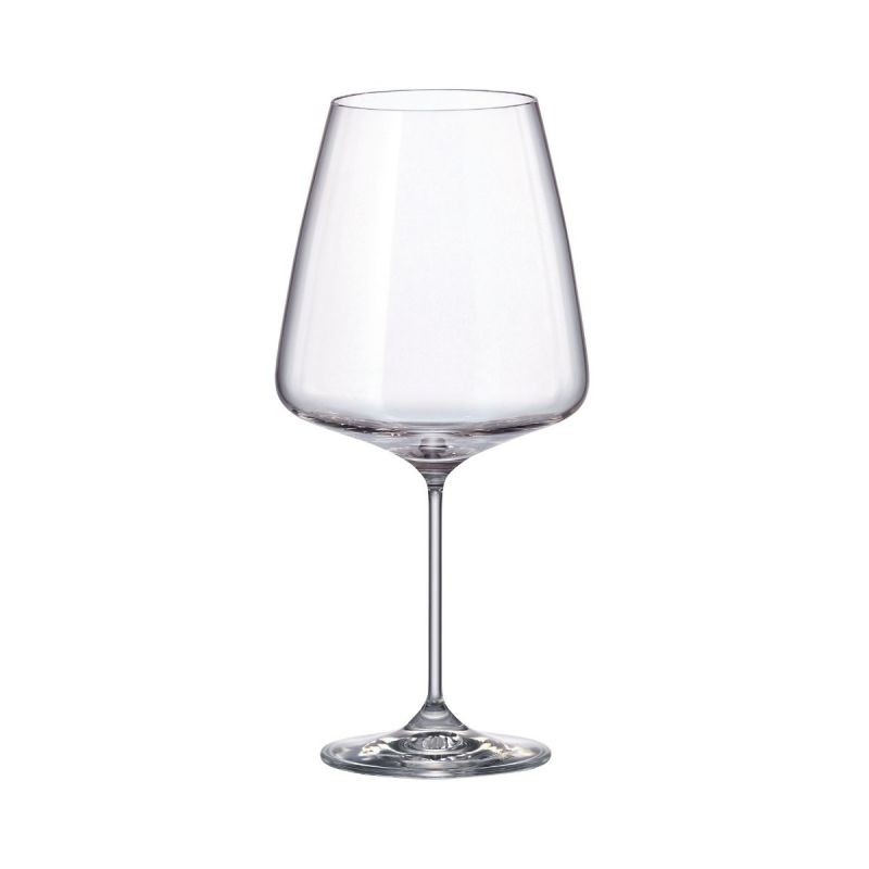 Set de 6 pahare pentru vin rosu, transparent, din cristal de Bohemia, 780 ml, Sora Red Wine