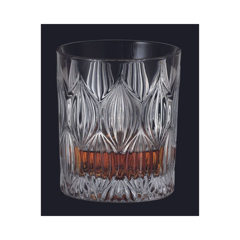 Set de 6 pahare pentru whisky, transparent, din cristal de Bohemia, 350 ml, Bohemia Whisky Coll. Onion