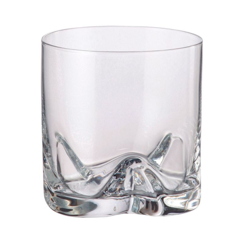 Set de 6 pahare pentru whisky, transparent, din cristal de Bohemia, 410 ml, Trio