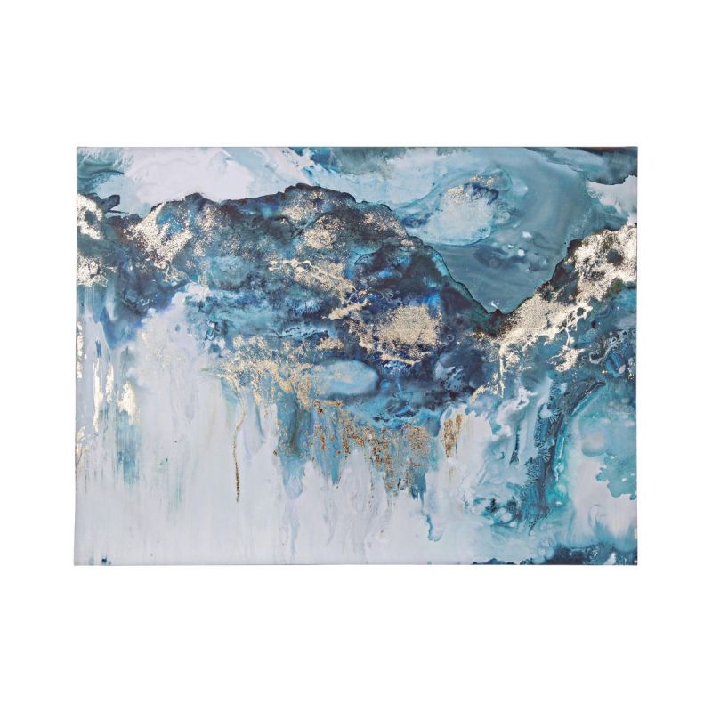 Tablou albastru din lemn si canvas 120X90 cm Village WD10966A Bizzotto