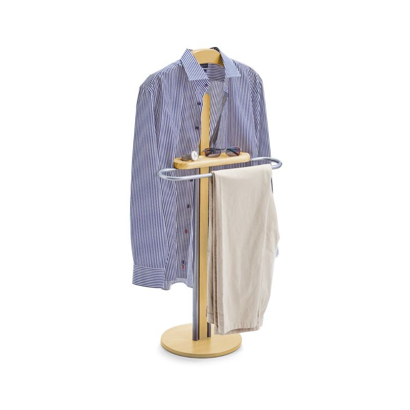 Valet de haine, maro, din lemn, 108 cm, Valet Stand Zeller