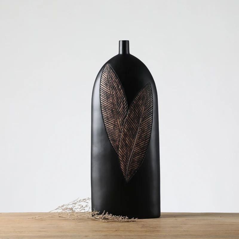 Vaza neagra din polirasina 58.5 cm Yazhi