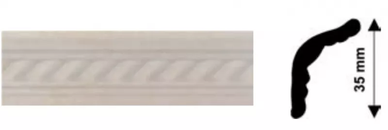 Bagheta decorativa polistiren, PPO-CM05-18, beige deschis, 2000 x 35 x 35 mm, 120 bucati/bax, [],profiline.ro