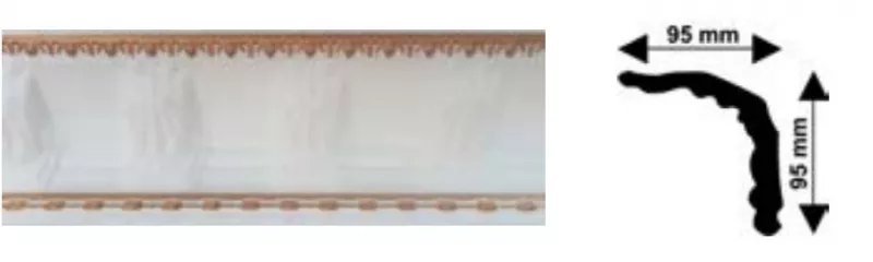 Bagheta decorativa polistiren, PPO-CM21-RWG, alb auriu retro, 2000 x 90 x 90 mm, 48 bucati/bax, [],profiline.ro