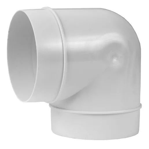 Cot pentru tub ventilatie, PVC, 90 grade, D 125 mm, [],profiline.ro