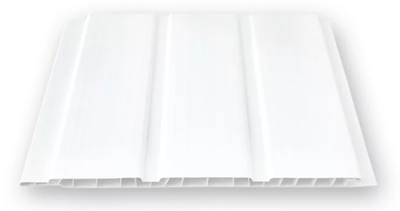 Lambriu PVC cu canale, Buker Pvc, F2000, alb, 20 cm / 8 mm, 4 m, 8 m2/pachet, [],profiline.ro