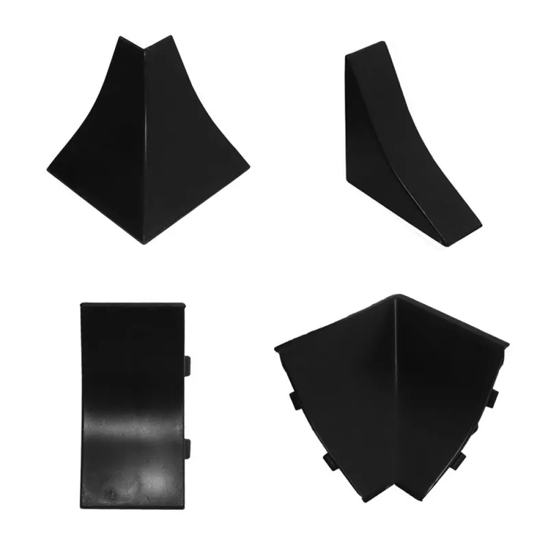 Set accesorii inaltator, PVC, PP23-SET-619, negru (2 colturi interioare, 1 colt exterior, 1 imbinatie, 2 terminatii), [],profiline.ro