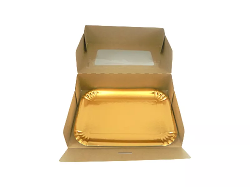Cutii pentru tort si prajituri - Cutii cu fereastra + tavite 31x22x8cm 5buc/set, profipacking.ro