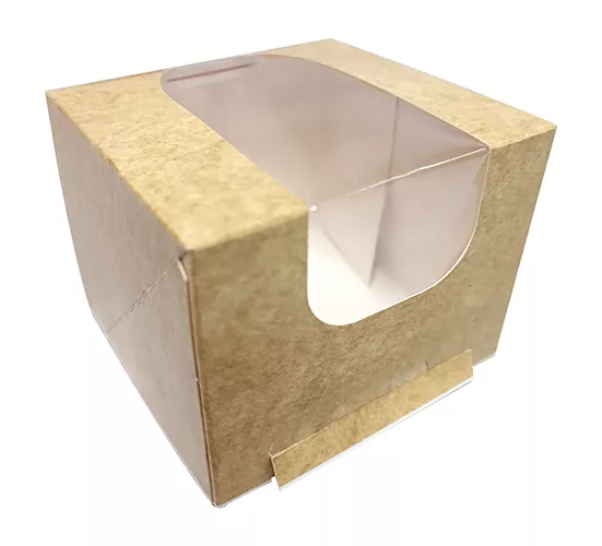 Cutii pentru tort si prajituri - Cutii kraft cu fereastra 11x11x11cm 25buc/set, profipacking.ro