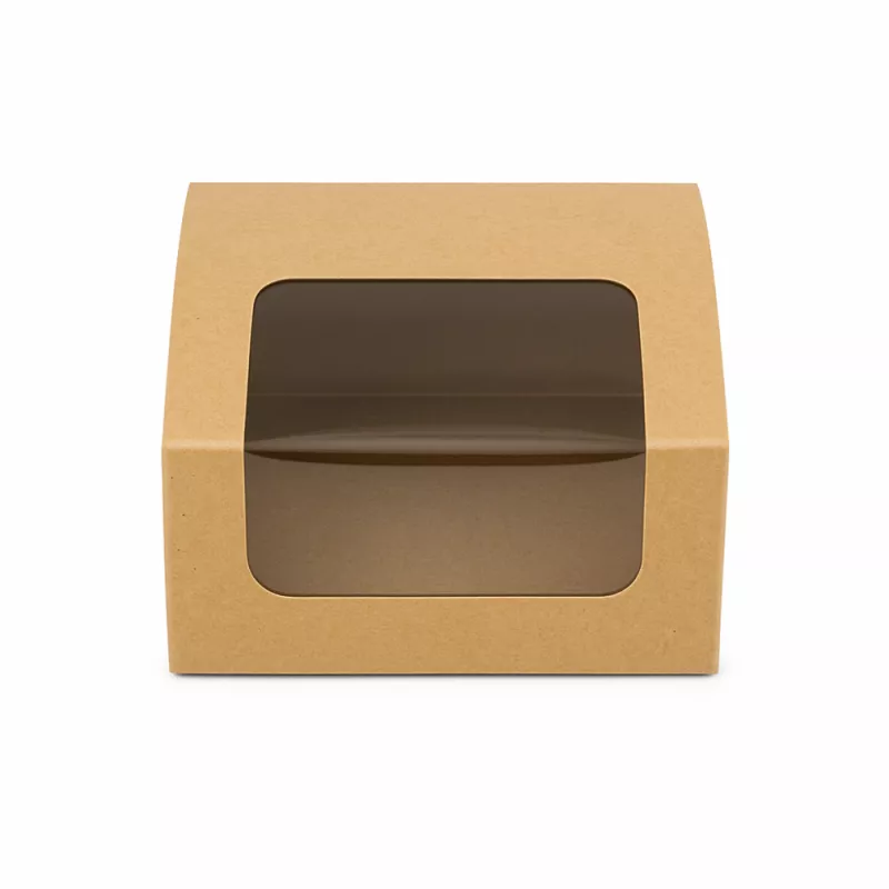 Cutii pentru tort si prajituri - Cutii kraft cu fereastra 13x13x6cm 25buc/set, profipacking.ro