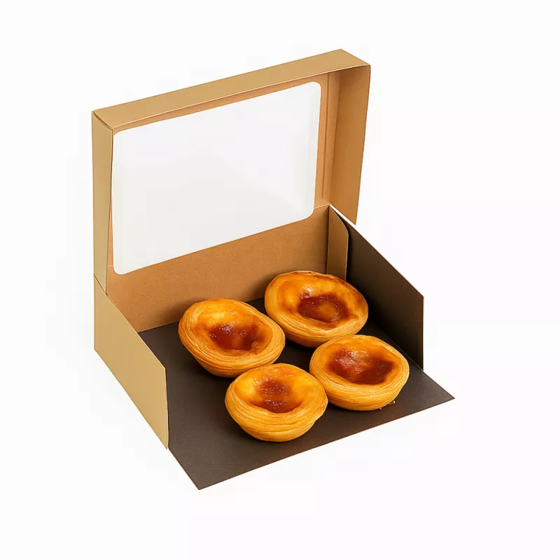 Cutii pentru tort si prajituri - Cutii kraft cu fereastra 22x15x4.5cm 25buc/set, profipacking.ro