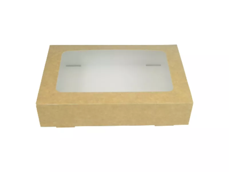 Cutii pentru tort si prajituri - Cutii kraft cu fereastra 23x15x5cm 15buc/set, profipacking.ro
