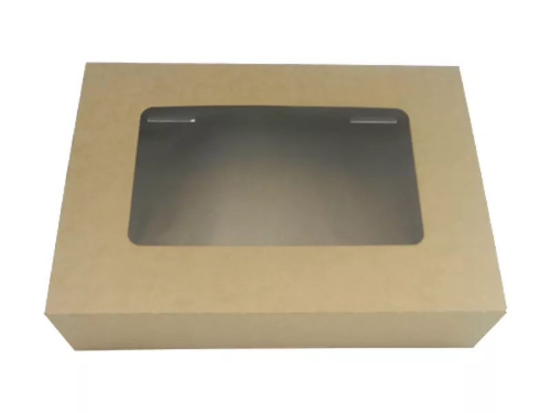 Cutii pentru tort si prajituri - Cutii kraft cu fereastra 31x22x8cm 15buc/set, profipacking.ro