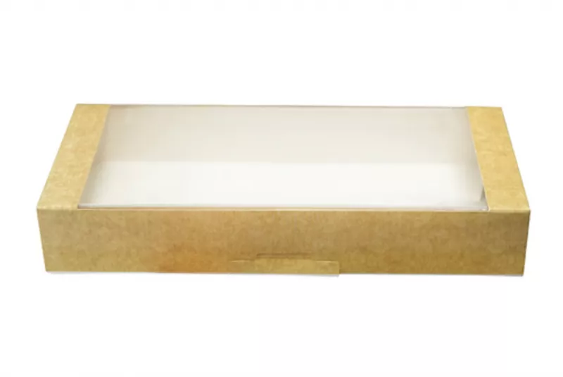 Cutii pentru tort si prajituri - Cutii kraft cu fereastra 32x14x5cm 25buc/set, profipacking.ro