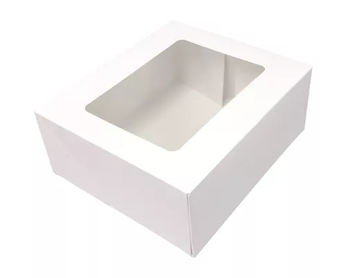 Cutii prajituri albe cu fereastra 23x20x9cm 25buc/set