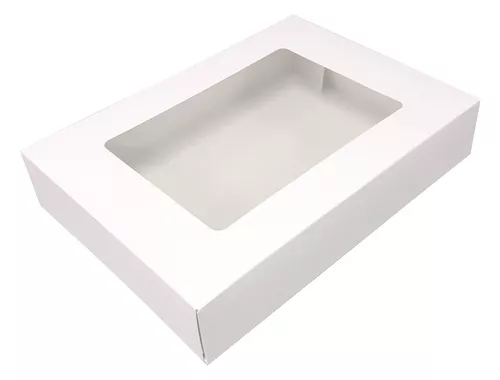 Cutii prajituri albe cu fereastra 34x24x6cm 25buc/set