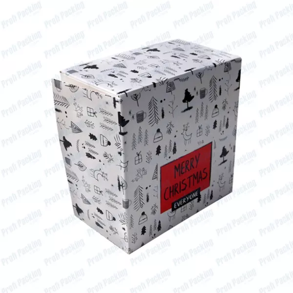 Cutii pentru tort si prajituri - Cutii prajituri christmas 13x13x7cm 20buc/set, profipacking.ro