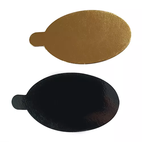 Monoportii ovale 8.5x6cm negru/auriu 250buc/set