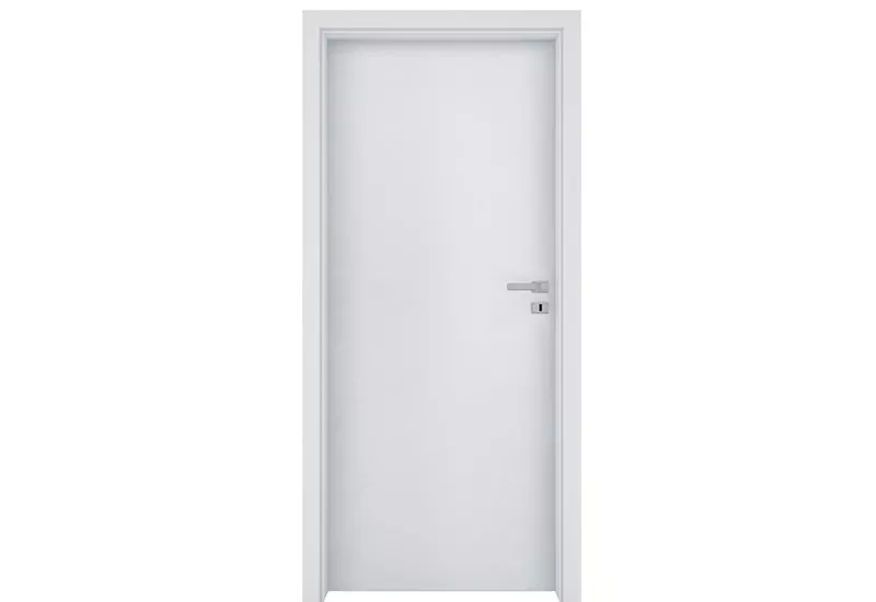 Foaie de ușă de interior cu finisaj sintetic, Norma Decor model plină, 60/ 70/ 80 cm, deschidere dreapta, alb B134, [],raveli.ro