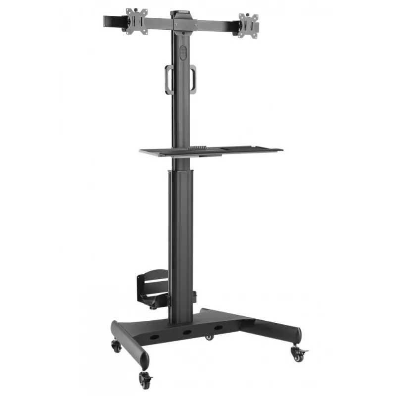 Standuri mobile pe roti Stand TV mobil pe roti pentru 2 tele...