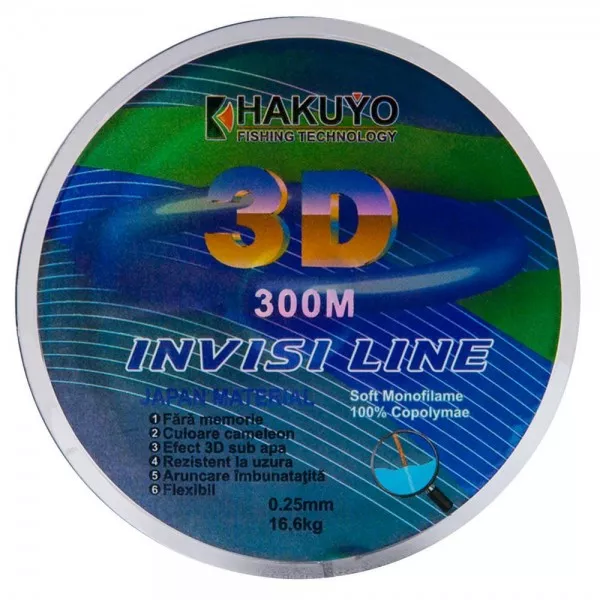 FIR MONOFILAMENT 3D HAKUYO, 300m 0.25mm/16.6kg
