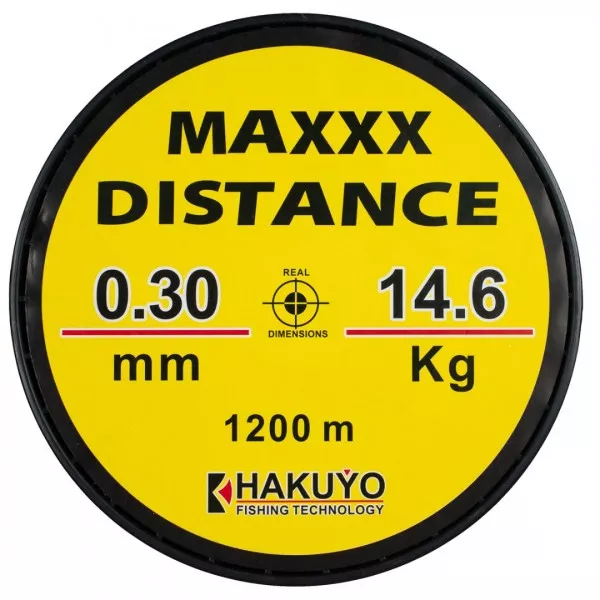 FIR MONOFILAMENT MAXXX DISTANCE HAKUYO GALBEN FLUO, 1200m 0.25mm/10.2kg