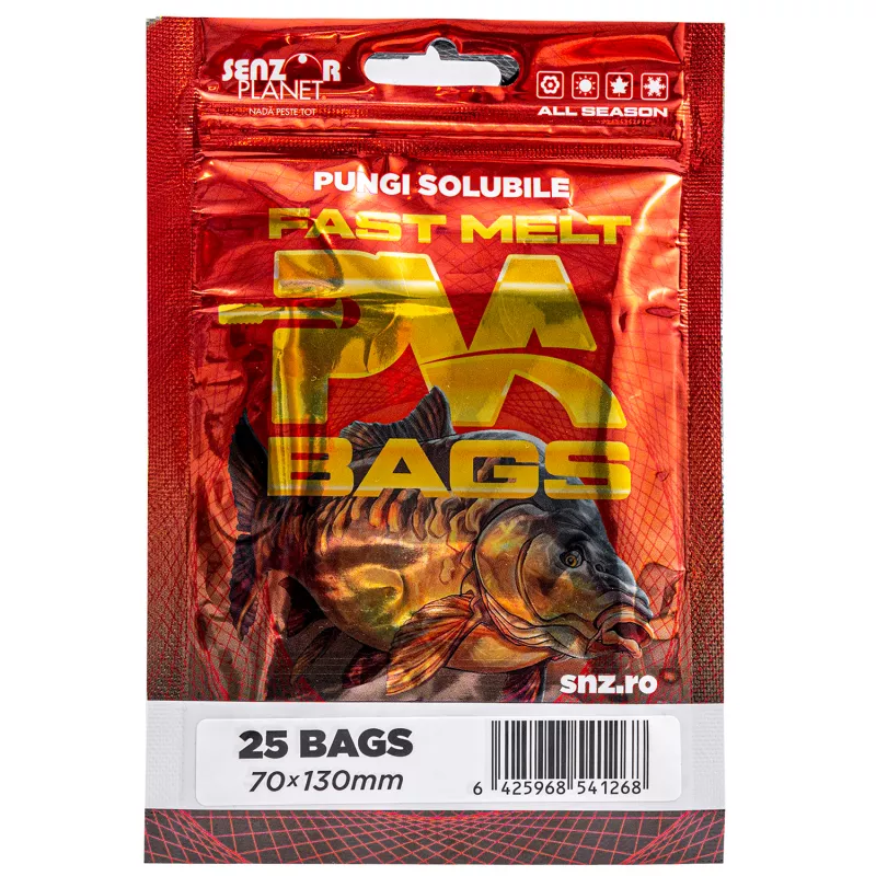 PUNGI SOLUBILE PVA BAGS 70x130mm 25buc snz.ro